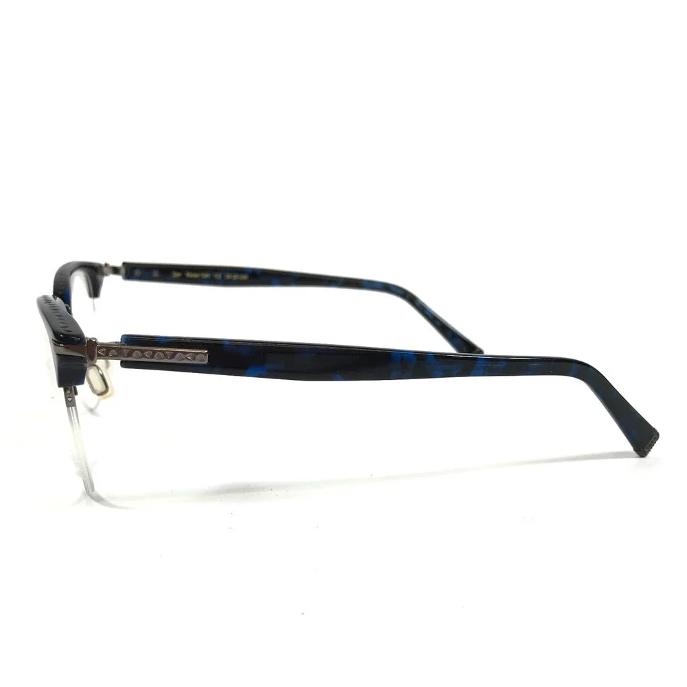 Kata Eyeglasses Frames Zen Raven Tortoise Blue Silver Square Half Rim 50-20-140